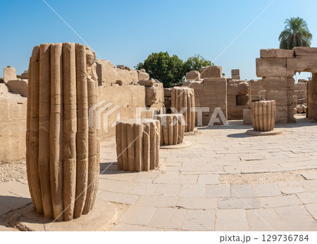Ancient ruins of Karnak Temple in Luxor, Egypt 129736784