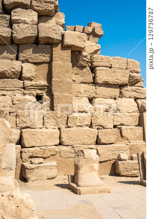 Ancient ruins of Karnak Temple in Luxor, Egypt 129736787
