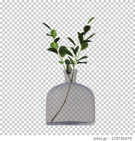 decorative flower in a pot isolate on a transparent background, 3D illustration, cg render decorative flower in a pot isolate on a transparent background, 3D illustration, cg render 129736879