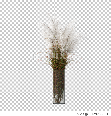 decorative flower in a pot isolate on a transparent background, 3D illustration, cg render decorative flower in a pot isolate on a transparent background, 3D illustration, cg render 129736881