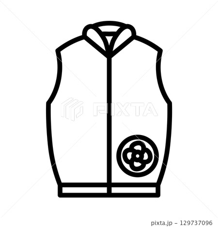 ファン付き作業着のアイコン。ベストタイプ。 129737096