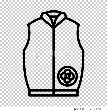 ファン付き作業着のアイコン。ベストタイプ。 129737096