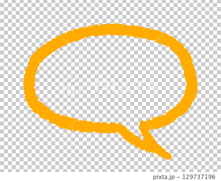 Simple freehand drawn speech bubble (yellow) Hand-drawn illustration Simple freehand drawn speech bubble (yellow) Hand-drawn illustration 129737196