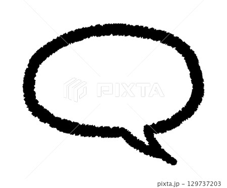 フリーハンドで描いたシンプルなフキダシ(黒色) 手描きイラスト素材 フリーハンドで描いたシンプルなフキダシ(黒色) 手描きイラスト素材 129737203