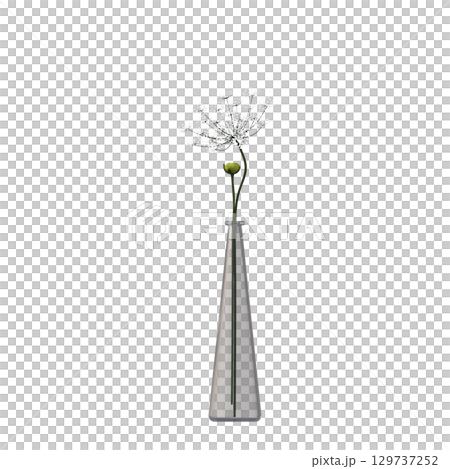 decorative flower in a pot isolate on a transparent background, 3D illustration, cg render decorative flower in a pot isolate on a transparent background, 3D illustration, cg render 129737252