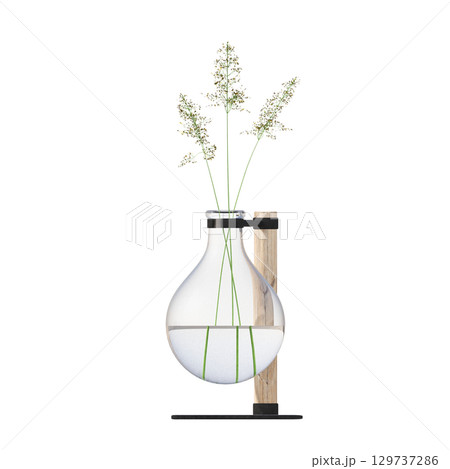 decorative flower in a pot isolate on a transparent background, 3D illustration, cg render decorative flower in a pot isolate on a transparent background, 3D illustration, cg render 129737286