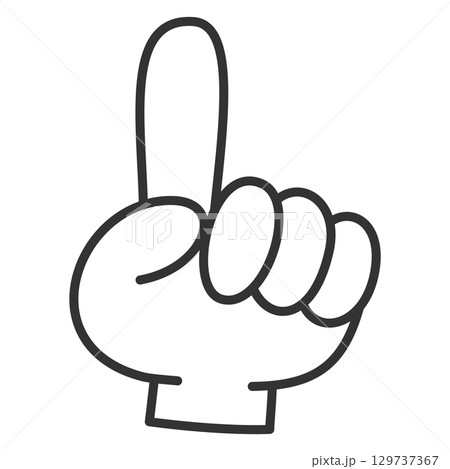 指差しイラスト　上向き 129737367