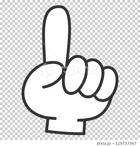 指差しイラスト　上向き 129737367