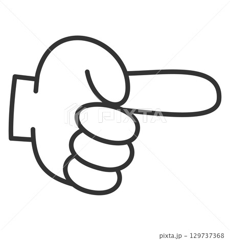 指差しイラスト 右向き 指差しイラスト 右向き 129737368
