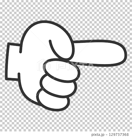 指差しイラスト 右向き 指差しイラスト 右向き 129737368