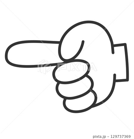 指差しイラスト　左向き 129737369