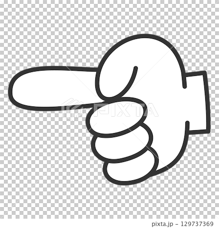 指差しイラスト　左向き 129737369