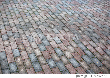 Texture of brick pavement in Tokyo Japan Texture of brick pavement in Tokyo Japan 129737468