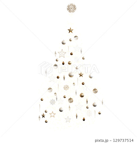Christmas decorations, New Year's decor, isolate on a transparent background, 3D illustration, cg render Christmas decorations, New Year's decor, isolate on a transparent background, 3D illustration, cg render 129737514