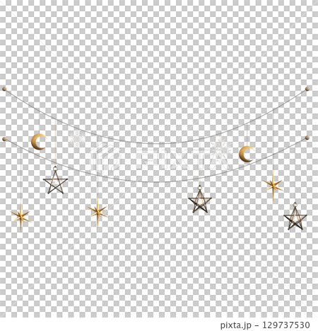 Christmas decorations, New Year's decor, isolate on a transparent background, 3D illustration, cg render Christmas decorations, New Year's decor, isolate on a transparent background, 3D illustration, cg render 129737530
