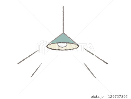天井から下げられた照明 129737895