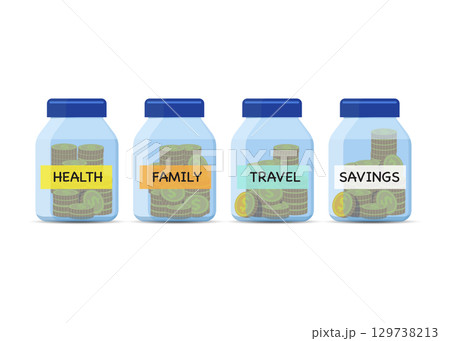 Jars money management stock illustration 129738213