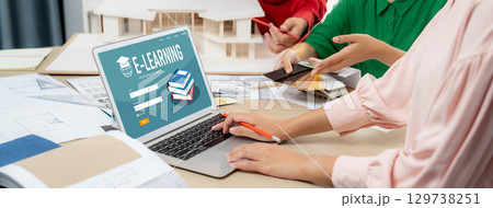 E-learning website with brisk sofware for student to study on the internet 129738251
