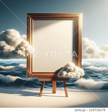 Dreamland frame in Ocean and Clouds with Generative AI. 129738279