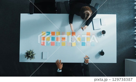 Business people making agreement and brainstorm marketing idea. Directorate. 129738387