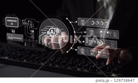 AI Brain Processing Data with Generative Artificial Intelligence Concept Muxer AI Brain Processing Data with Generative Artificial Intelligence Concept Muxer 129738647