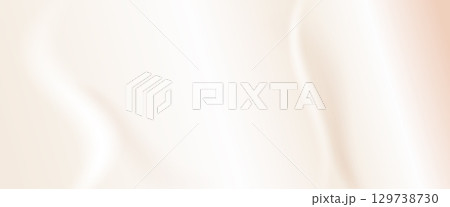 Soft peach beige gradient background fabric. Creamy silk texture with ivory and vanilla colors for elegant abstract backdrop. Horizontal cover with a subtle wavy pattern. Pale beige gradation vector 129738730