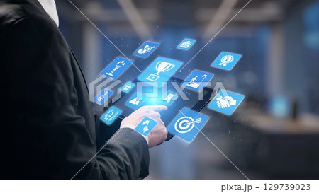 Business achievement and success concept icons Spire Business achievement and success concept icons Spire 129739023