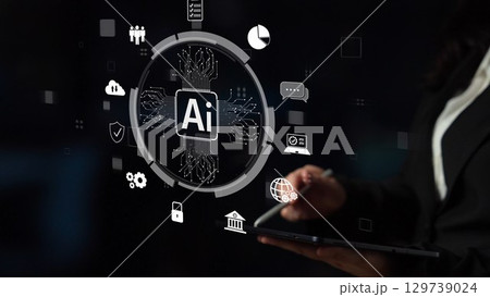 AI Brain Processing Data with Generative Artificial Intelligence Concept Muxer AI Brain Processing Data with Generative Artificial Intelligence Concept Muxer 129739024