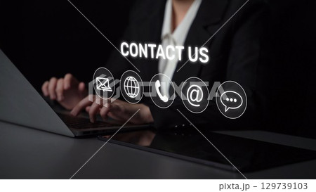 Contact Us Icons Set for Communication, Customer Support, and Help Center Muxer Contact Us Icons Set for Communication, Customer Support, and Help Center Muxer 129739103