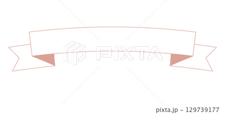 可愛いアーチ型のピンクの枠の白リボンイラスト 可愛いアーチ型のピンクの枠の白リボンイラスト 129739177