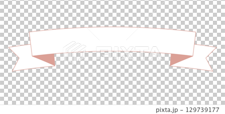 可愛いアーチ型のピンクの枠の白リボンイラスト 可愛いアーチ型のピンクの枠の白リボンイラスト 129739177
