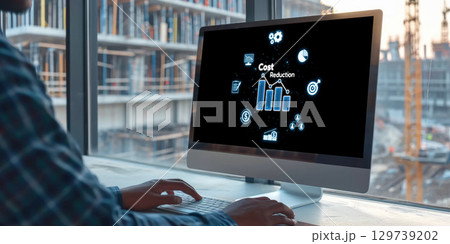 Cost reduction, cost saving concept shown on computer screen brisk Cost reduction, cost saving concept shown on computer screen brisk 129739202