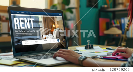 Online Real Estate Rental Search brisk On Computer Online Real Estate Rental Search brisk On Computer 129739203