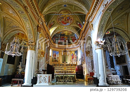 イタリア・ポルトフィーノ、聖マルティーノ教会 イタリア・ポルトフィーノ、聖マルティーノ教会 129739208