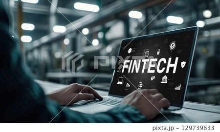 Fintech financial technology software for brisk business 129739633