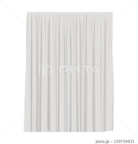 curtain isolated on a transparent background, interior decorations, 3D illustration, cg render 129739831