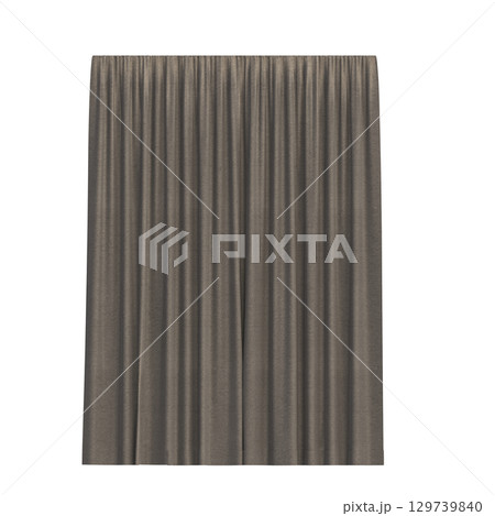 curtain isolated on a transparent background, interior decorations, 3D illustration, cg render 129739840