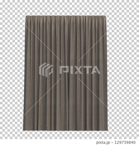 curtain isolated on a transparent background, interior decorations, 3D illustration, cg render 129739840