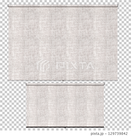 curtain isolated on a transparent background, interior decorations, 3D illustration, cg render 129739842