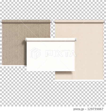 curtain isolated on a transparent background, interior decorations, 3D illustration, cg render 129739867