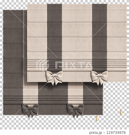 curtain isolated on a transparent background, interior decorations, 3D illustration, cg render 129739876