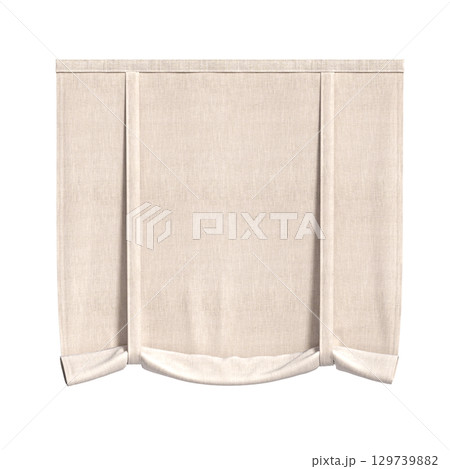 curtain isolated on a transparent background, interior decorations, 3D illustration, cg render 129739882