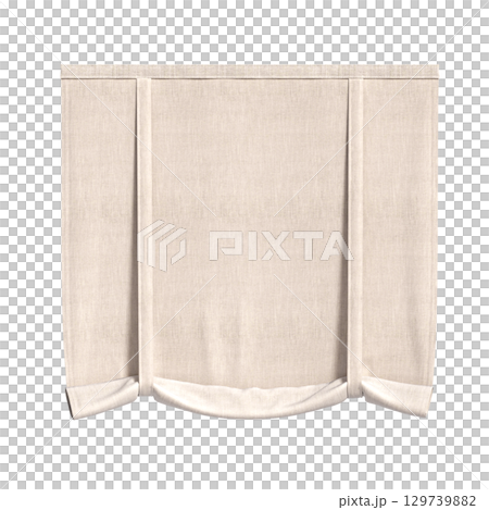 curtain isolated on a transparent background, interior decorations, 3D illustration, cg render 129739882