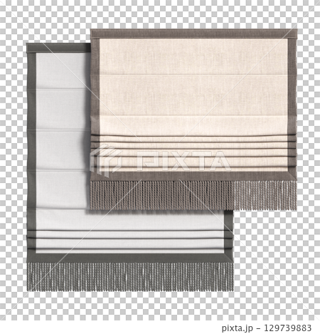 curtain isolated on a transparent background, interior decorations, 3D illustration, cg render 129739883