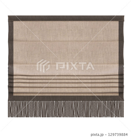 curtain isolated on a transparent background, interior decorations, 3D illustration, cg render 129739884