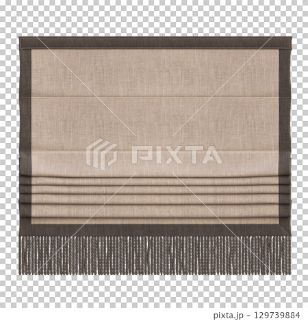 curtain isolated on a transparent background, interior decorations, 3D illustration, cg render 129739884