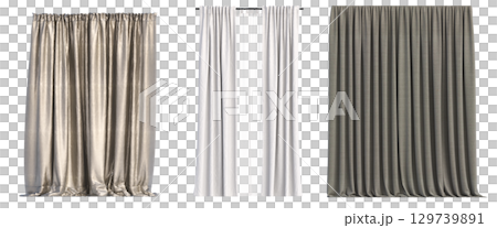 curtain isolated on a transparent background, interior decorations, 3D illustration, cg render curtain isolated on a transparent background, interior decorations, 3D illustration, cg render 129739891