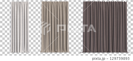 curtain isolated on a transparent background, interior decorations, 3D illustration, cg render curtain isolated on a transparent background, interior decorations, 3D illustration, cg render 129739893