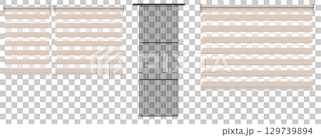 curtain isolated on a transparent background, interior decorations, 3D illustration, cg render 129739894
