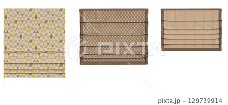 curtain isolated on a transparent background, interior decorations, 3D illustration, cg render 129739914